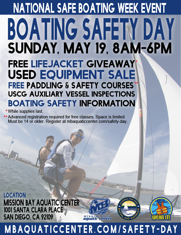 Safe Boating Daay May 19th, 8am-6pm. Free lifejackets while supplies last!