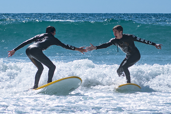 Surfing high five