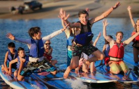 Campers having fun on SUP's
